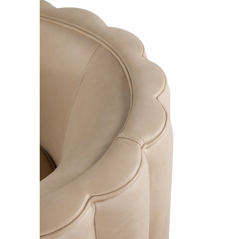 Jones Swivel Chair in Selena Storm, Selena Oat Genuine Leather