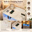 Night Stand Storage Cabinet Bedside Table with Led Lights and Sockets