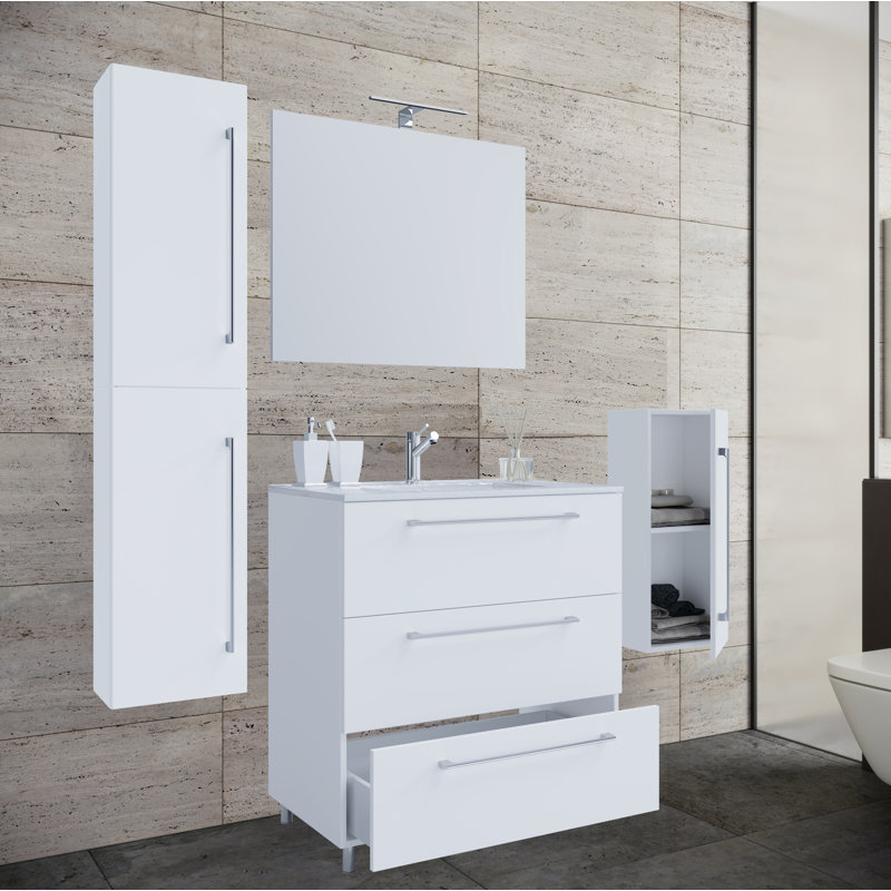 Nazworth Bathroom Furniture Suite, White