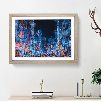 Ho Chi Minh City in Vietnam in Abstract - Picture Frame Graphic Art Print on MDF