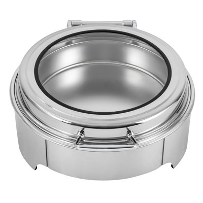 6.34QT 400W Round Stainless Steel Electric Chafing Dish Buffet Set Adjustable Temperature