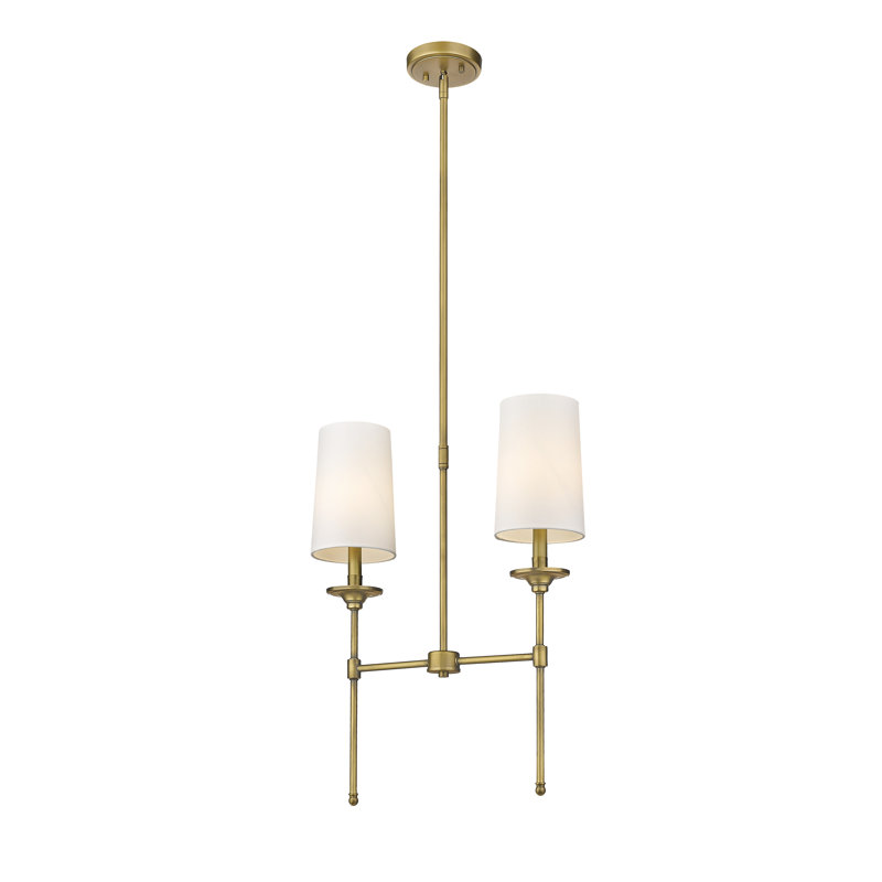 Lustre 2 lumières Hayse, Laiton frotté
