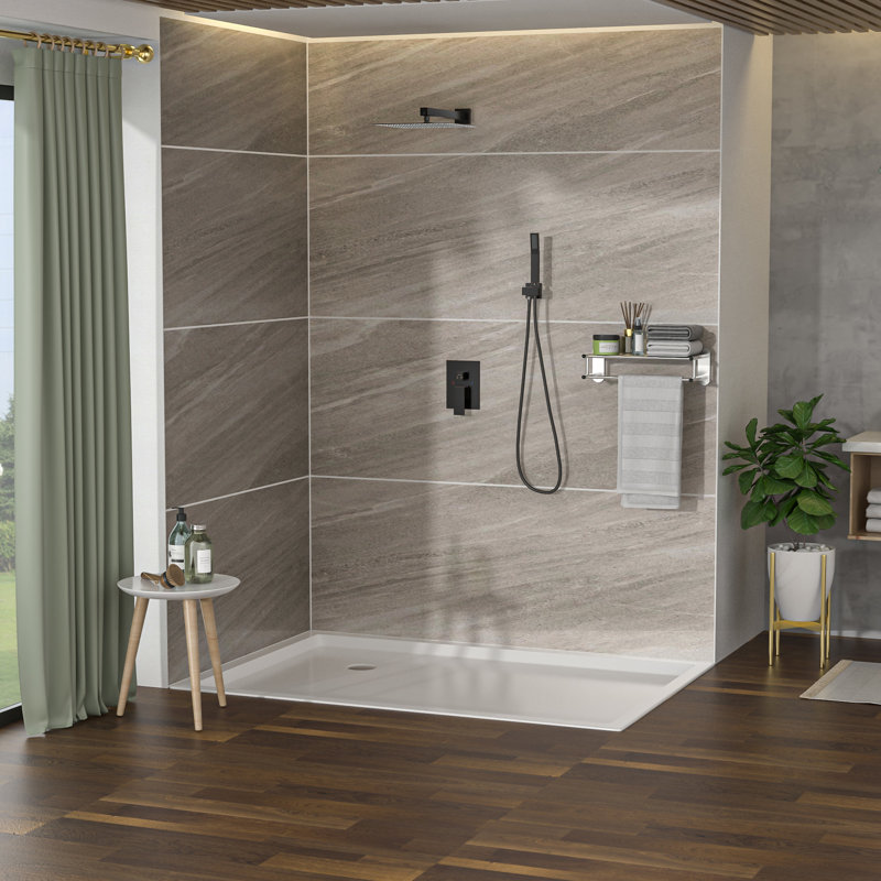 Double pomme de douche huilée en bronze huilé - Système de fixation murale en caoutchouc huilé avec têtes