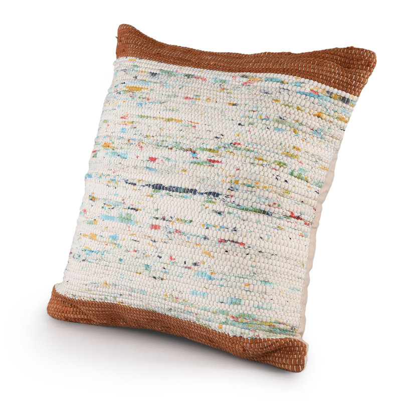  Reversible Pillow Insert, Brown/White Abstract