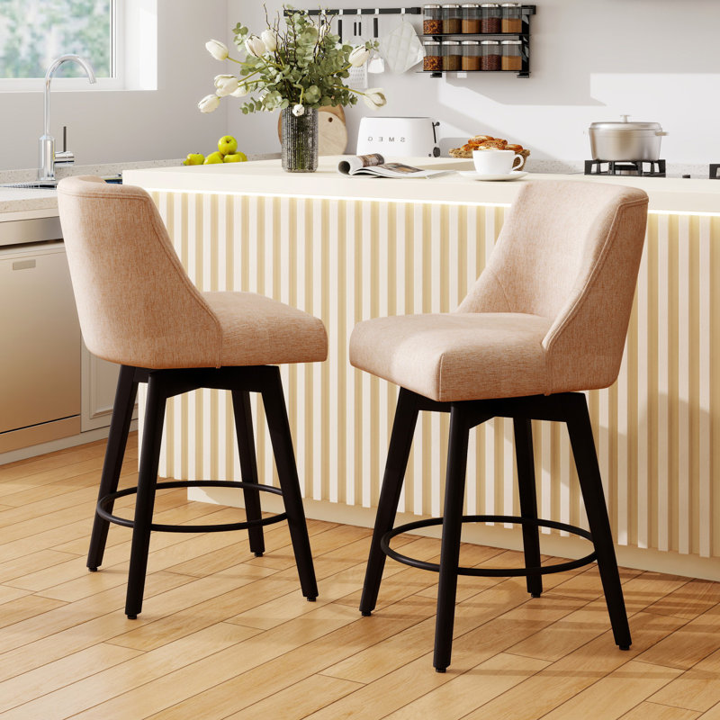 26'' Swivel Bar Counter Stool, Beige