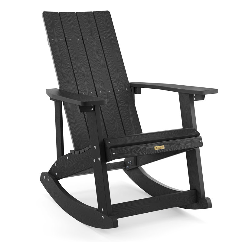 Chaise berçante d'extérieur Nikki, Noir