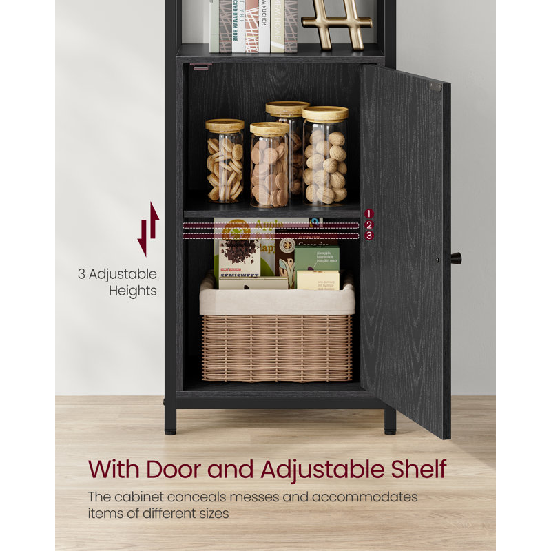 62.8‘’H Storage Bookshelf, Ebony Black