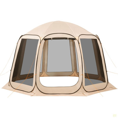Tente moustiquaire avec moustiquaire 12 x 11 pi, 10 à 12 personnes, toile moustiquaire portative avec sac de transport, côtés de filet, piquets de sol, pour le jardin, le patio, la cour arrière, activités de plein air