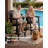 Borghild HIPS Outdoor Adirondack Chair Set with Removable Tray Plastic Patio Bar Stools-977092823
