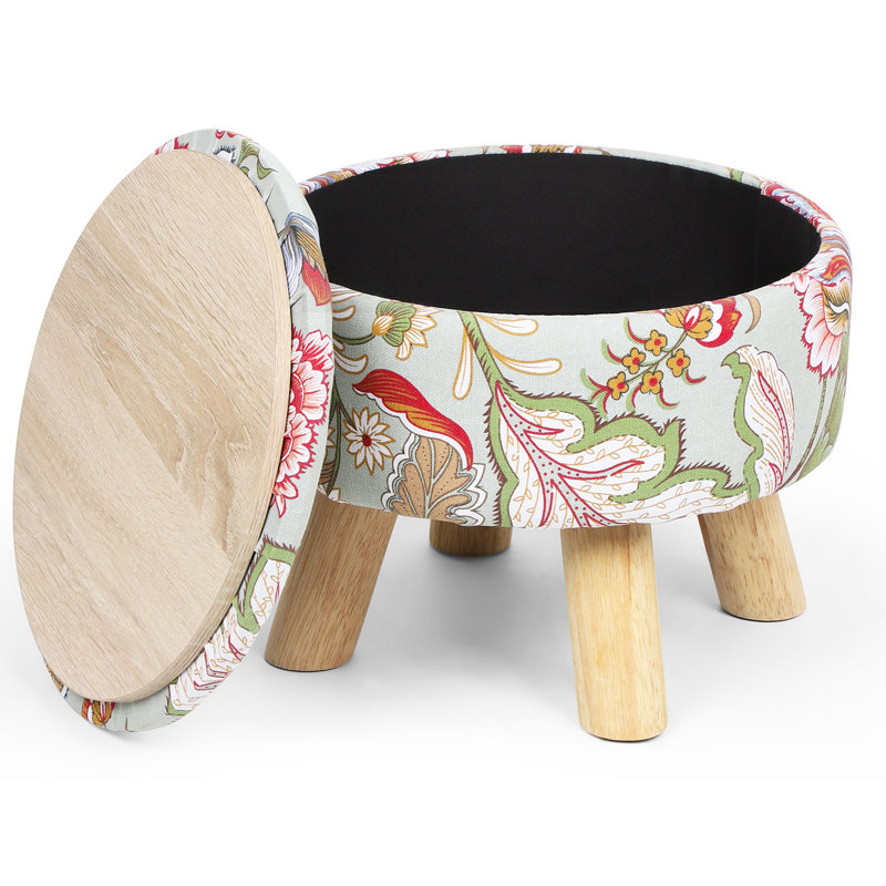 Repose-pieds floral avec espace de rangement