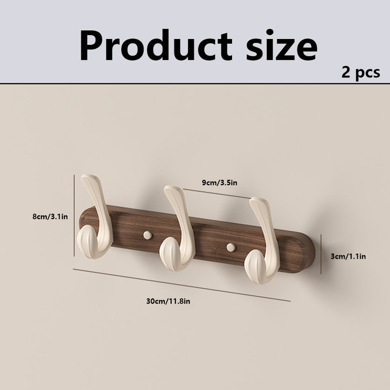 3 - Hook Wall Mounted Coat Rack
