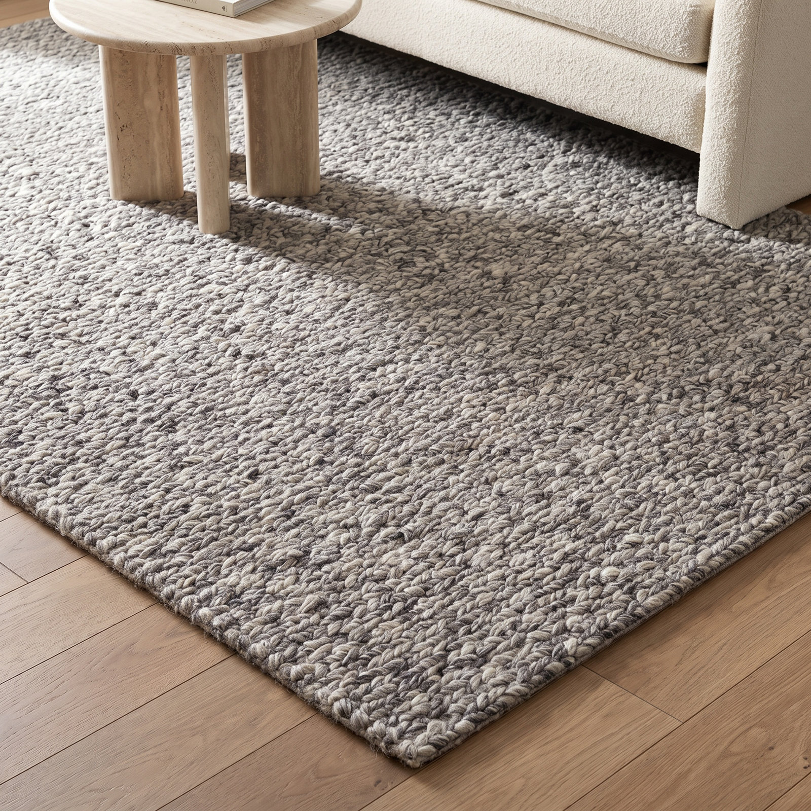 Hero Charcoal Ivory Hand-Woven Flatweave Rug, Rectangle 10' x 14'