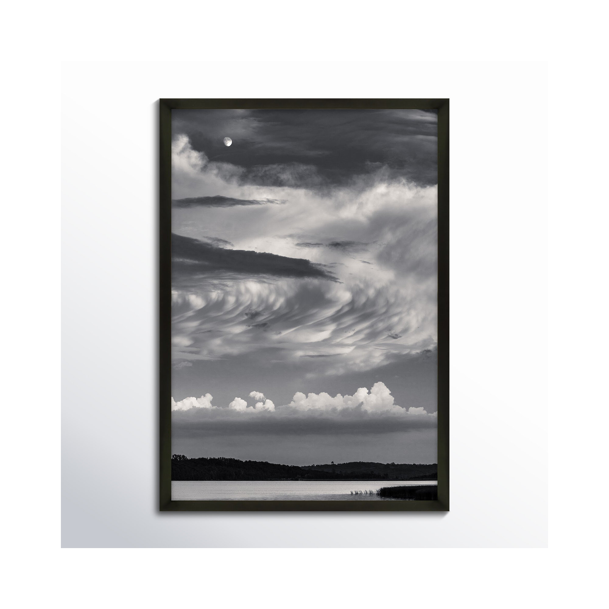 Island Lake Moon by Peter Dušek, Black, 50" H x 35" W x 1.25" D