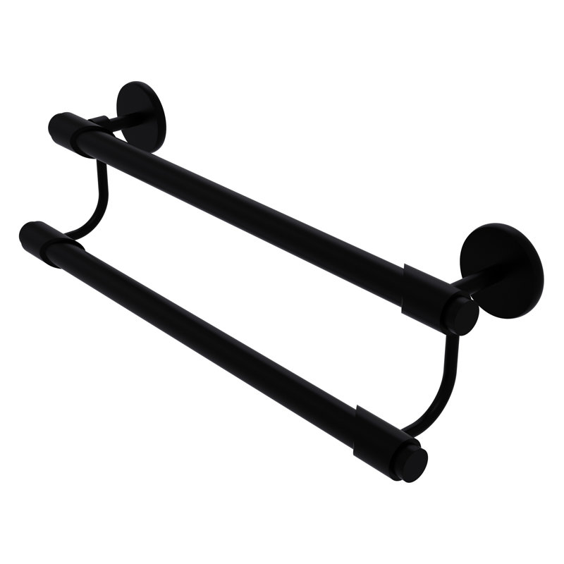 Double barre à serviettes murale Marnell, 30 po, Noir mat