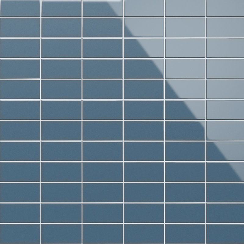 Remington 2.95 In. X 5.9 In. Polished Porcelain Brick Look Wall Tile (5.32 Sq. Ft. / Case), Blue