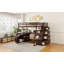 Lit mezzanine double avec 7 tiroirs 2 tablettes robustes Peu encombrant, espresso-1027318691