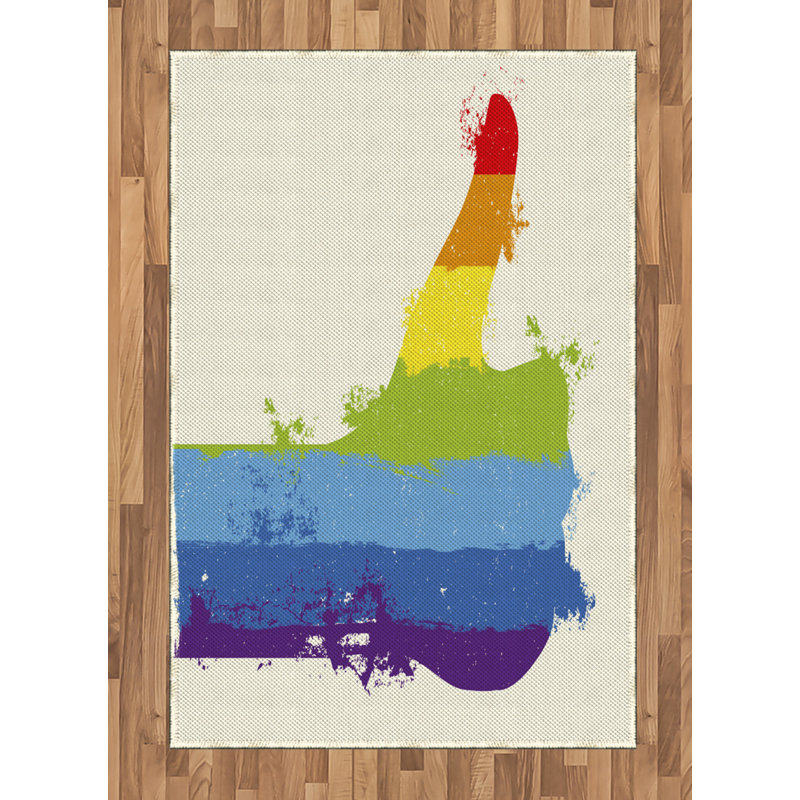 Pride Multicolor Area Rug, Rectangle 4' x 5'8"