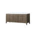 Meuble-lavabo double en chêne blanc 80 po X P 22 po D, avec plateau en marbre de Carrare-117980275