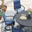 Ensemble de salle à manger de patio rond 6 chaises avec chaises pivotantes en polyester enduit de PVC 360 ° Peroson-1906110933