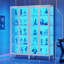 Armoire de salle à manger à 5 côtés en verre à 5 niveaux avec lumières, présentoir en métal-1019015347