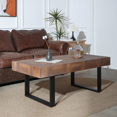 Table basse rustique industrielle, table basse 47,2 x 23,5 po x 18 po, table fabriquée à la main