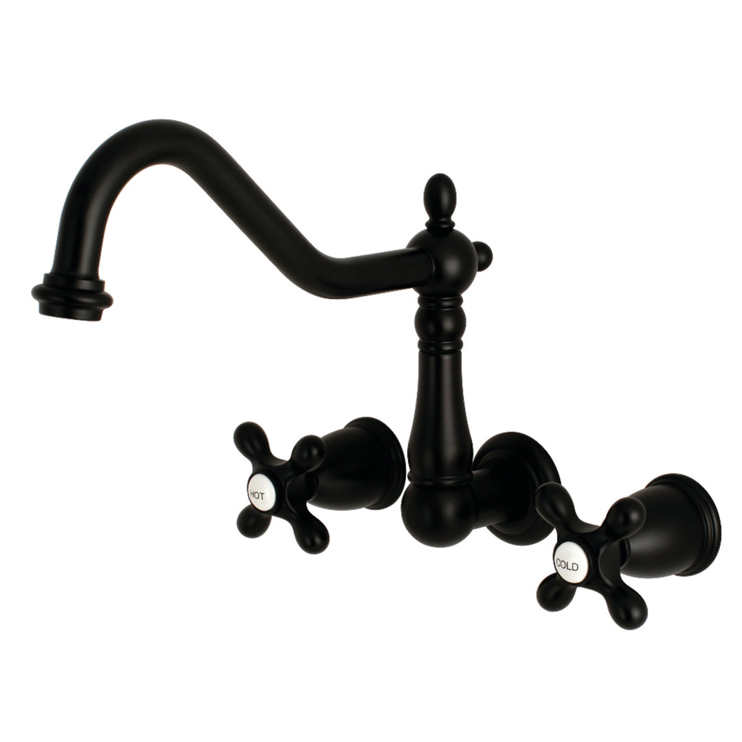 Kingston Brass Heritage Two-Handle 3-Hole Wall Mount Roman Tub Faucet Kingston Brass 