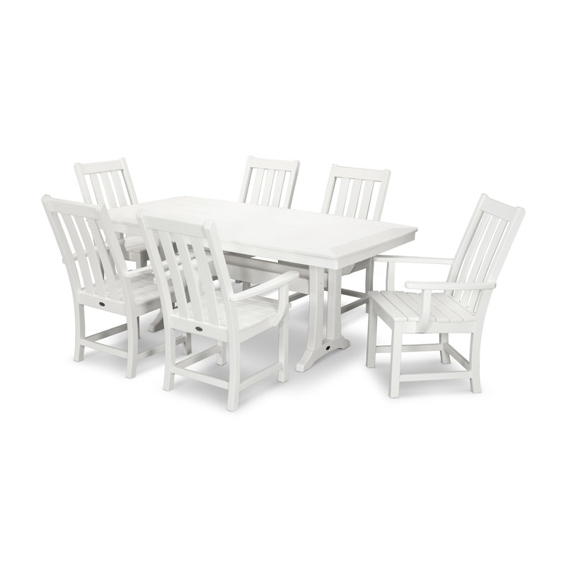 Vineyard 7-Piece Arm Chair Dining Set, White