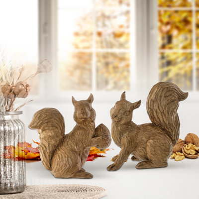 7.5" Resin Winter Chalet Squirrel
