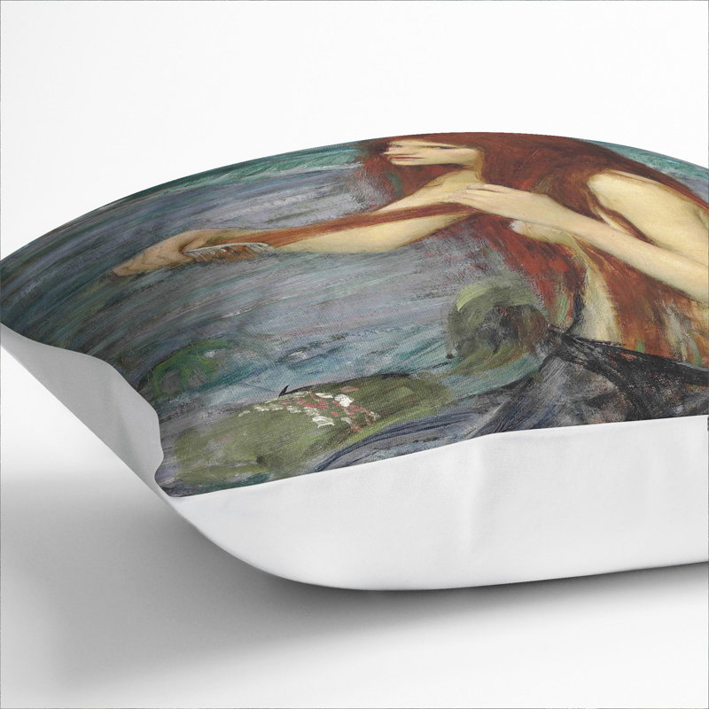A Mermaid Vol.2 Square Throw Cushion, 55cm H x 55cm W x 20cm D, White