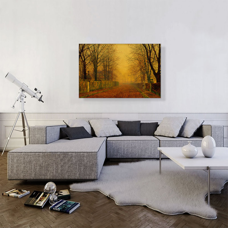 «Evening Glow» par John Atkinson Grimshaw - peinture sur toile tendue, H 26 po x l 40 po x P 0,75 po