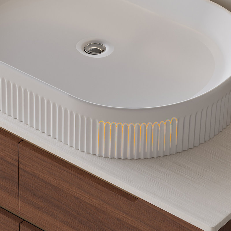 Meuble-lavabo moderne ajustable résistant à l'eau et meuble-lavabo en noyer moderne