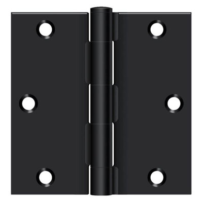 Deltana S35U1B-R 3-1/2" x 3-1/2" Square Hinge in Paint Black Pair