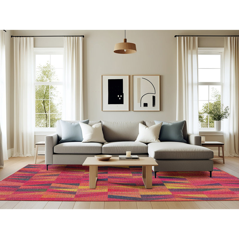 Tapis rouge / orange Jena, Rectangle 6 pi x 9 pi