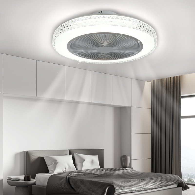 Deckenventilator Mit Beleuchtung Leise - 48.5CM Dimmbar Timing Kristall