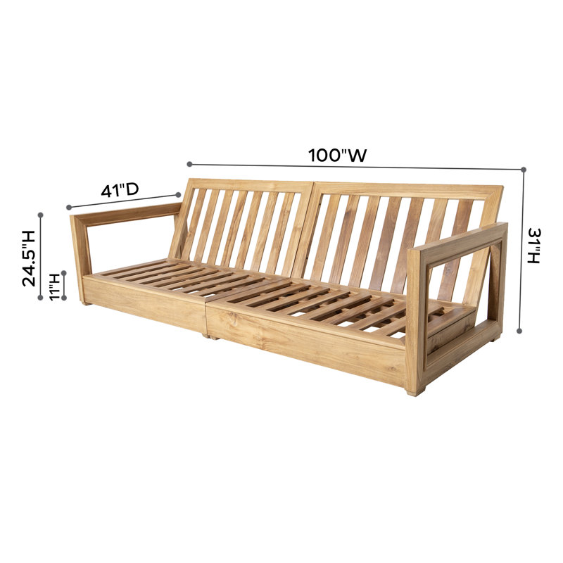 Chatsworth Outdoor 8 - Piece Teak Conversation Set, Coal