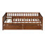 Lit de jour simple en bois avec deux tiroirs, noyer-556298938