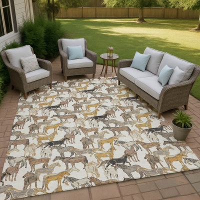 Machine Washable Indoor/Outdoor Chantille ACN2520 Animal Rug