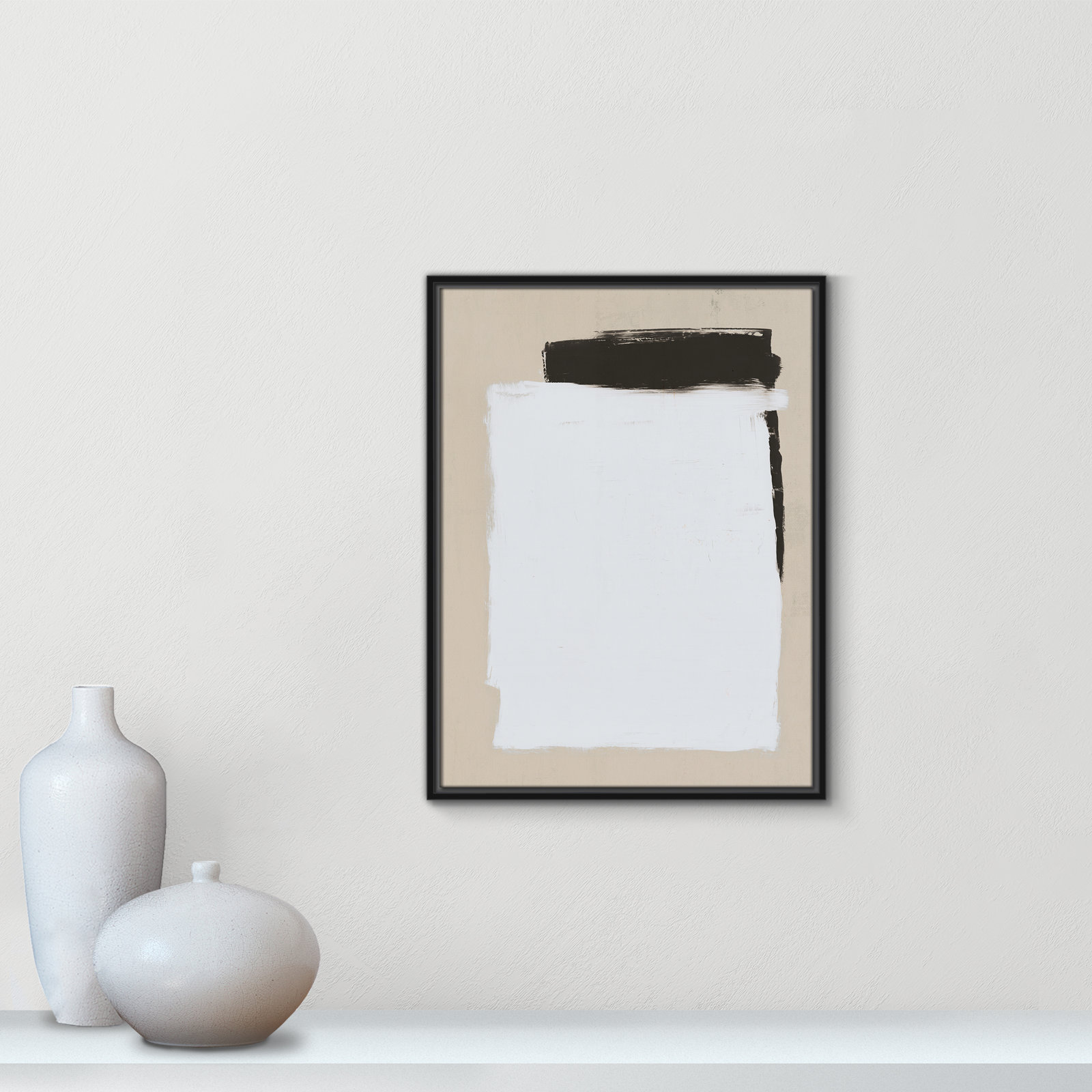 Two Mirrors, 25.5" H x 19.5" W, Framed Canvas, Black