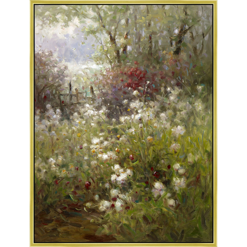 Whispers By The Fence Print, 42" H x 32" W, Gold