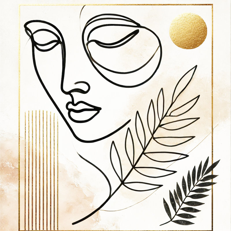 Golden Serenity - art mural abstrait sur toile tendue, H 20 po x l 20 po