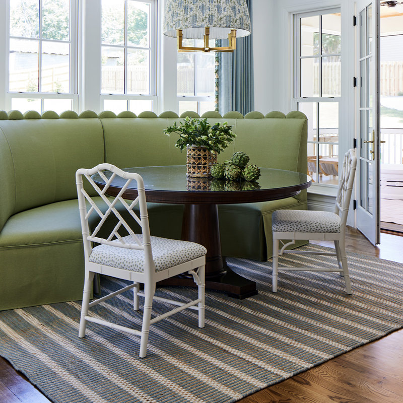 Jute & Wool Striped Rug, Sea Blue, 8' x 10'