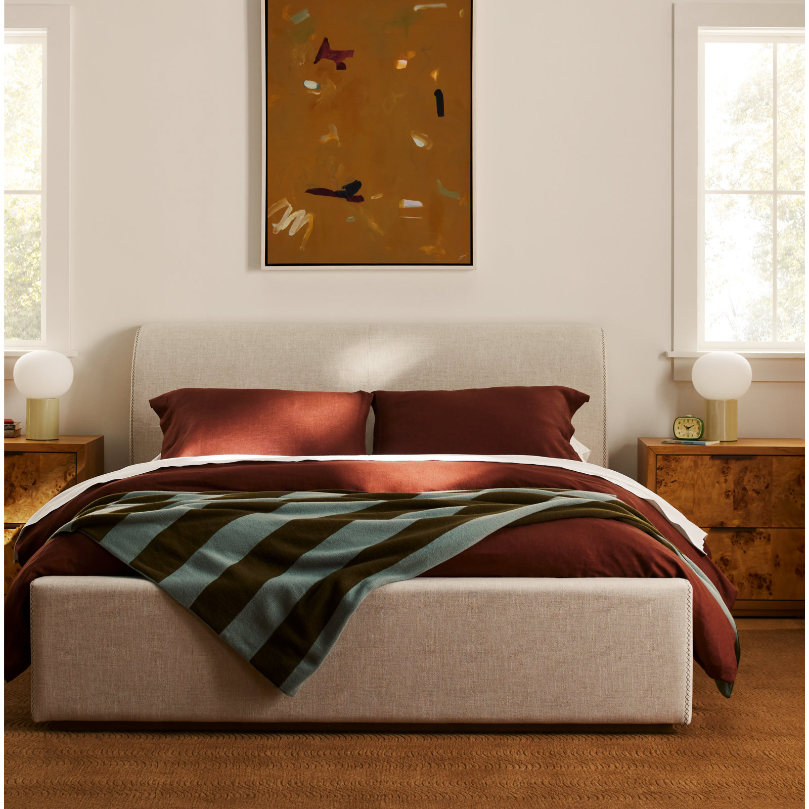 Nena Linen Duvet Cover Set, Full / Queen, White