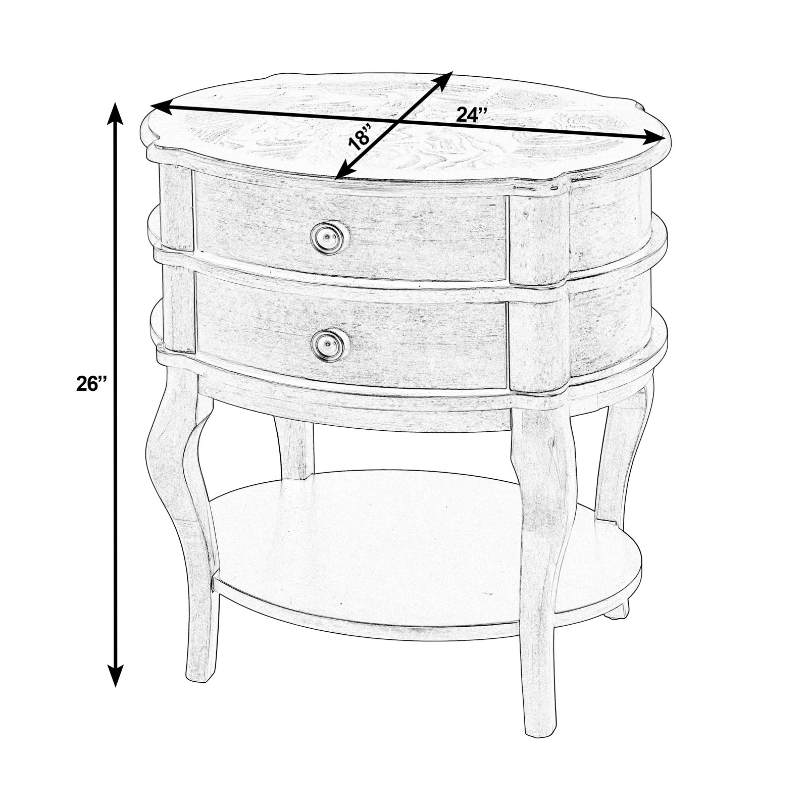 Tara 24" End Table, Light Brown