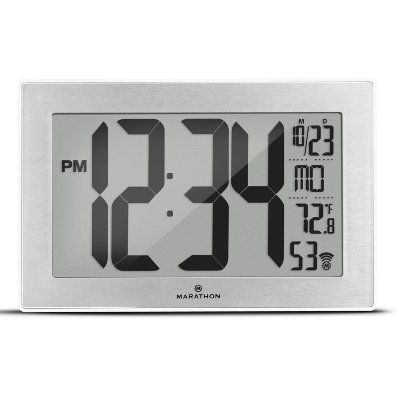 Self-Setting, Self-Adjusting, Wall Clock w/ Stand & 8 Time Zones, White