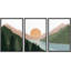 «Mountain Range Pine Forest Lake», reproduction sur toile 3 pièces-91022035-91177402
