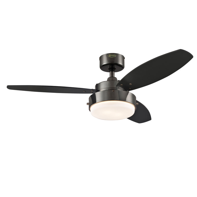 Alloy 42'' Ceiling Fan with Light Kit, Black/Graphite