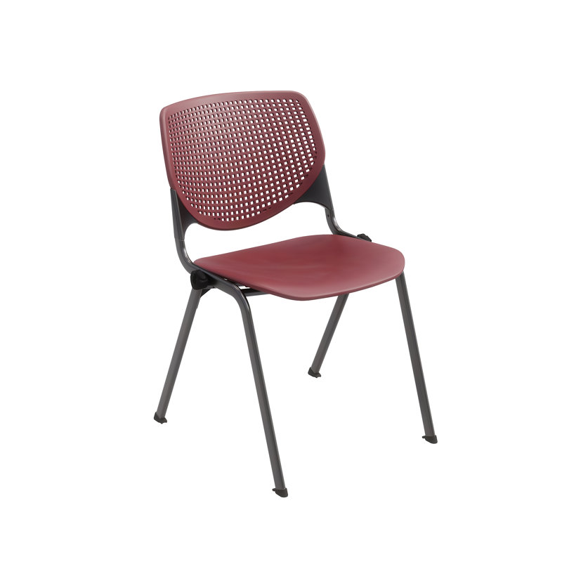 Chaise empilable sans accoudoirs Kool, Bourgogne, Bourgogne, Poudre noire