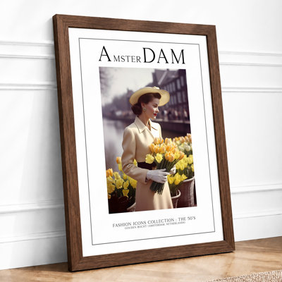 Postcard from Amsterdam Vintage 1 Piece Single Picture Frame Wall Art