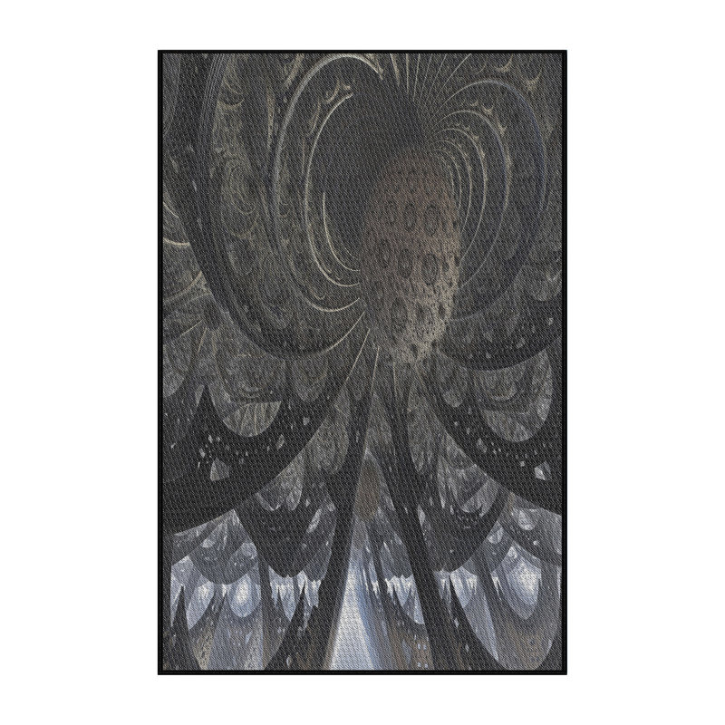 Tapis gris tissé à la machine, Rectangle 4 pi x 6 pi