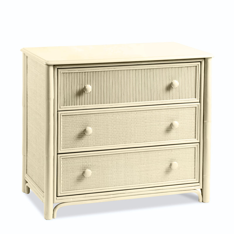 Summer Retreat Solid Wood 36'' W 3 - Drawer Dresser, Bisque